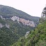 Gortys Valley from the Philosopho Monastery. The Prodromo Monastery is visible in the distance.