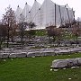 Further ruins at Bassae with the tent coveringt he Temple in the background