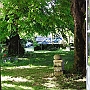 From the barn into the courtyard